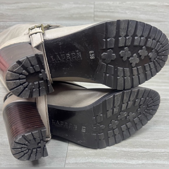 Lauren Ralph Lauren Delsa Knee-High Stacked Heel Boots Womens Size 6.5 - Picture 10 of 13